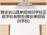 雅安名山县单招培训学校正规学校有那些(雅安单招培训学校)