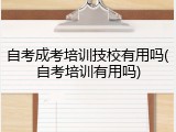 自考成考培训技校有用吗(自考培训有用吗)