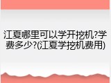 江夏哪里可以学开挖机?学费多少?(江夏学挖机费用)