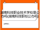 湖南科技职业技术学校是公办吗(湖南科技职校公办吗)