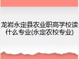 龙岩永定县农业职高学校读什么专业(永定农校专业)