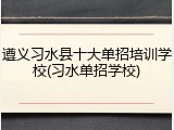 遵义习水县十大单招培训学校(习水单招学校)