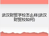武汉财贸学校怎么样(武汉财贸校如何)