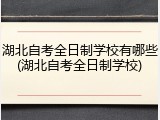湖北自考全日制学校有哪些(湖北自考全日制学校)