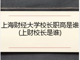 上海财经大学校长职高是谁(上财校长是谁)