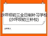 沙坪坝初三全日制补习学校(沙坪坝初三补校)