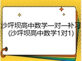 沙坪坝高中数学一对一补习(沙坪坝高中数学1对1)