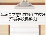 郓城县学挖机在哪个学校好(郓城学挖机学校)