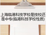 上海临港科技学校是技校还是中专(临港科技学校性质)