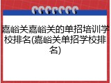 嘉峪关嘉峪关的单招培训学校排名(嘉峪关单招学校排名)