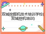 双城挖掘机技术培训学校(双城挖机培训)