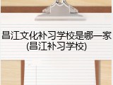 昌江文化补习学校是哪一家(昌江补习学校)