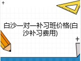 白沙一对一补习班价格(白沙补习费用)