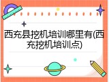西充县挖机培训哪里有(西充挖机培训点)
