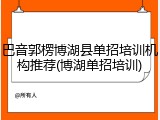 巴音郭楞博湖县单招培训机构推荐(博湖单招培训)