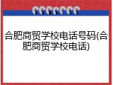 合肥商贸学校电话号码(合肥商贸学校电话)