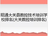 昭通大关县数控技术培训学校排名(大关数控培训排名)