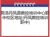 商洛丹凤县数控培训中心职中校区地址(丹凤数控培训职中)
