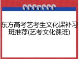 东方高考艺考生文化课补习班推荐(艺考文化课班)