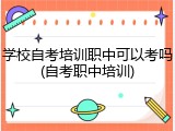 学校自考培训职中可以考吗(自考职中培训)