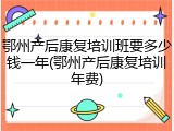 鄂州产后康复培训班要多少钱一年(鄂州产后康复培训年费)