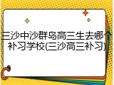 三沙中沙群岛高三生去哪个补习学校(三沙高三补习)