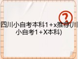 四川小自考本科1+x推荐(川小自考1+X本科)