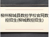 柳州柳城县数控学校官网数控招生(柳城数控招生)