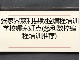 张家界慈利县数控编程培训学校哪家好点(慈利数控编程培训推荐)