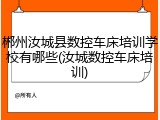 郴州汝城县数控车床培训学校有哪些(汝城数控车床培训)