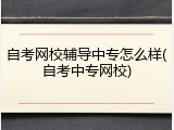 自考网校辅导中专怎么样(自考中专网校)