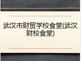武汉市财贸学校食堂(武汉财校食堂)