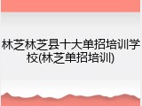 林芝林芝县十大单招培训学校(林芝单招培训)