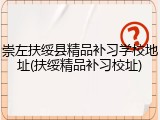 崇左扶绥县精品补习学校地址(扶绥精品补习校址)