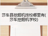 莎车县挖掘机技校哪里有(莎车挖掘机学校)
