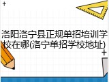 洛阳洛宁县正规单招培训学校在哪(洛宁单招学校地址)