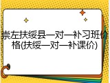 崇左扶绥县一对一补习班价格(扶绥一对一补课价)