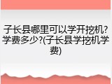 子长县哪里可以学开挖机?学费多少?(子长县学挖机学费)