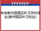 来宾象州县精品补习学校地址(象州精品补习校址)