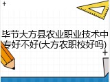 毕节大方县农业职业技术中专好不好(大方农职校好吗)