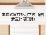 来宾武宣县补习学校口碑(武宣补习口碑)