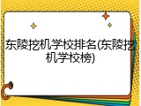 东陵挖机学校排名(东陵挖机学校榜)