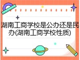 湖南工商学校是公办还是民办(湖南工商学校性质)