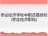 枣庄经济学校中职还是技校(枣庄经济职校)