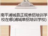 南平浦城县正规单招培训学校在哪(浦城单招培训学校)