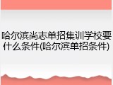 哈尔滨尚志单招集训学校要什么条件(哈尔滨单招条件)