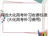 河池大化高考补习收费标准(大化高考补习费用)