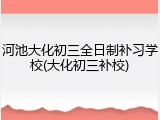 河池大化初三全日制补习学校(大化初三补校)