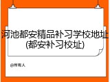 河池都安精品补习学校地址(都安补习校址)
