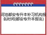 河池都安专升本补习机构报名时间(都安专升本报名)